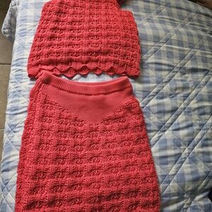 Haute Hippie Kids Vibrant Red Knit Set